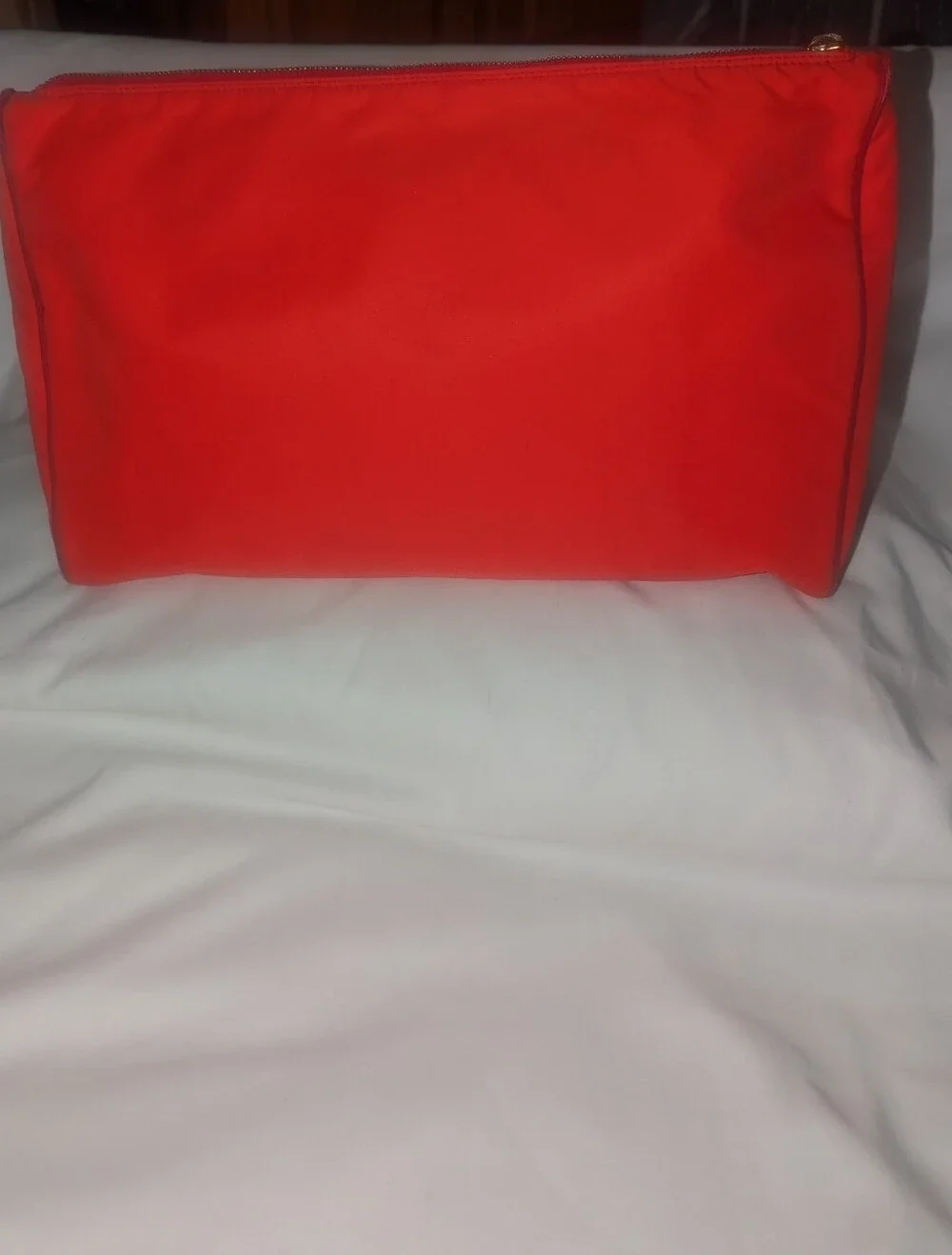 Fendi Vintage SAS Roma Red Zip Cosmetic Pouch Made In Italy